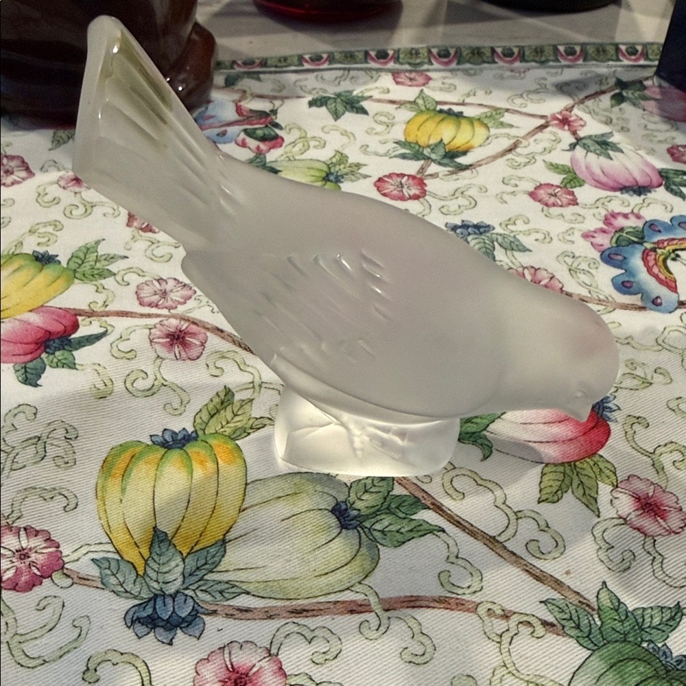Lalique Frosted Glass Bird Sculpture